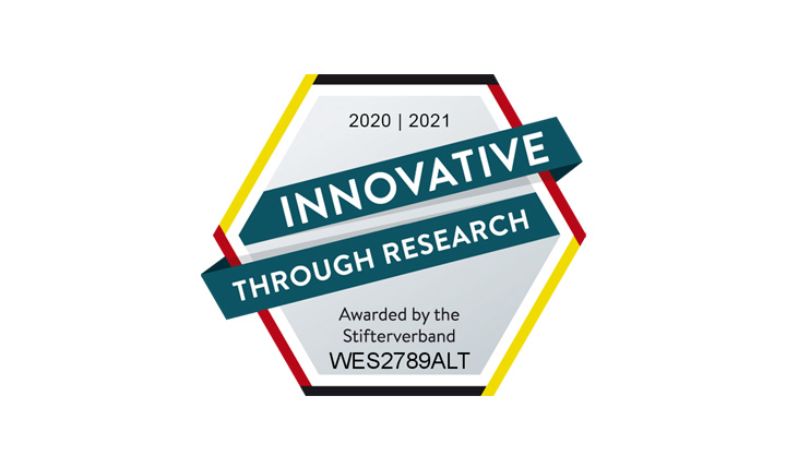 seal "Innovative through Research" by the Stifterverband