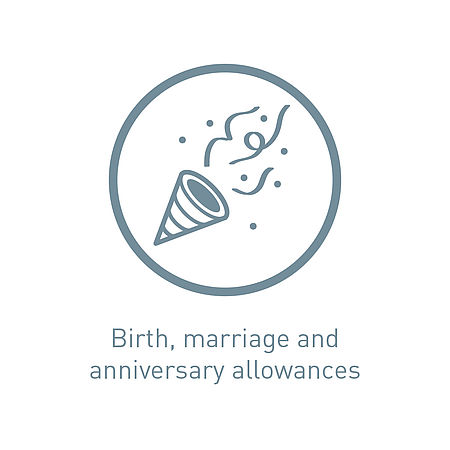 Icon birth, marriage and anniversary allowances