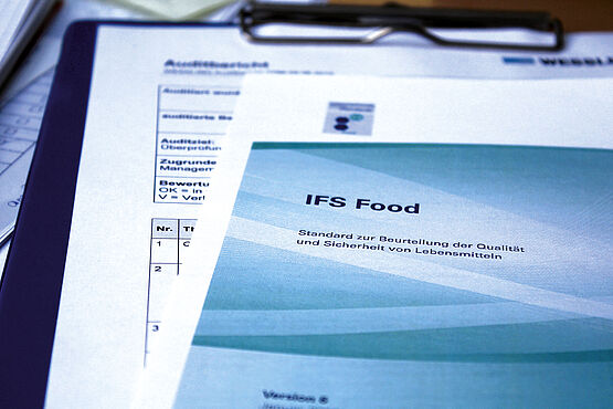 IFS Food Standard form for assessing the quality and safety of foods