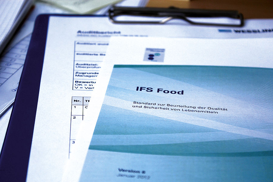 IFS Food Standard form for assessing the quality and safety of foods