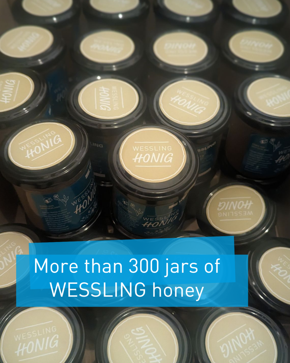 More than 300 filled honey jars 