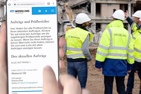 Login ins WESSLING Kundenportal mit dem Smartphone